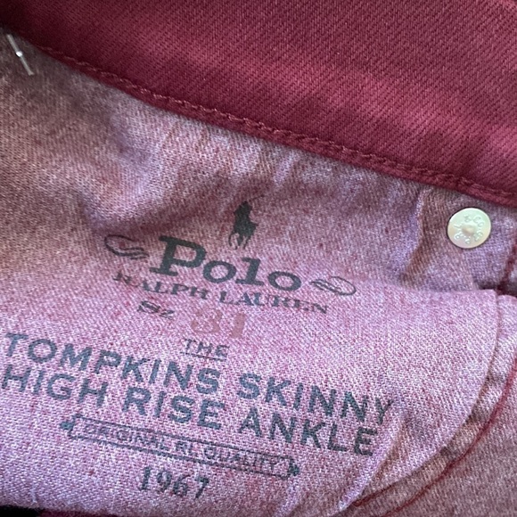 Polo Ralph Lauren jeans red plum color NEW high rise stretch Tompkins - Picture 9 of 13